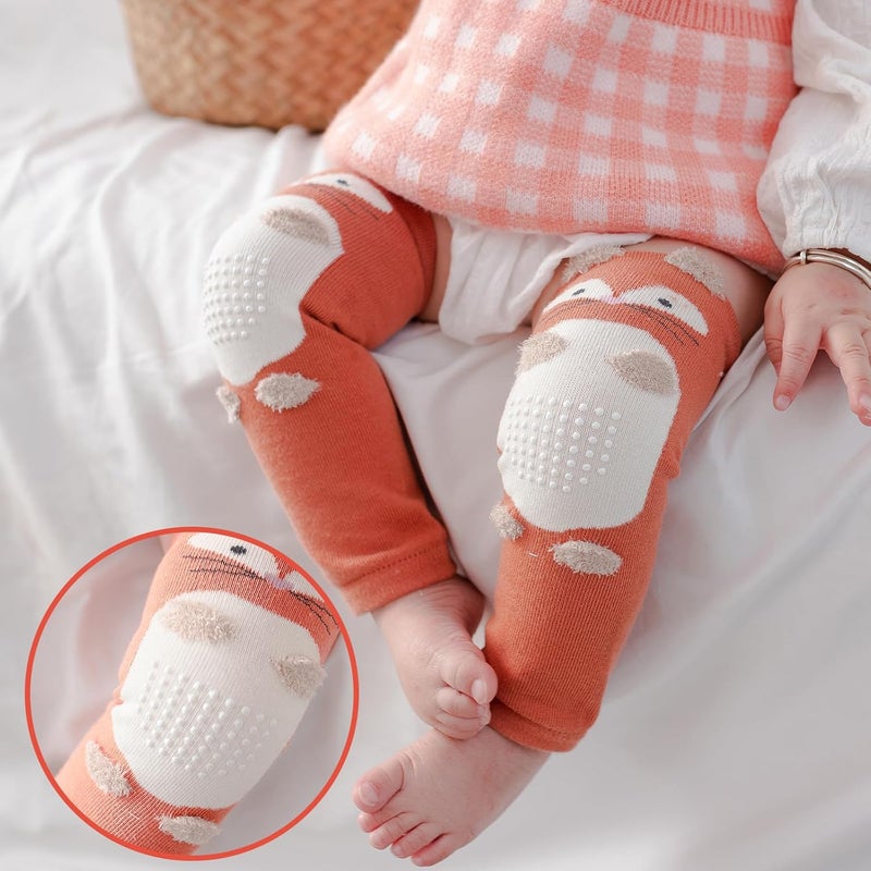 XEPST Pack of 3 Toddler Baby Leg Warmers, Cute Animal Pattern Long Legwarmers Knee Socks Baby Knee Protector Leg Sleeves Leggings for Baby Kids Toddlers Girls 0-3 Years, One Size (Fox) - Image 5